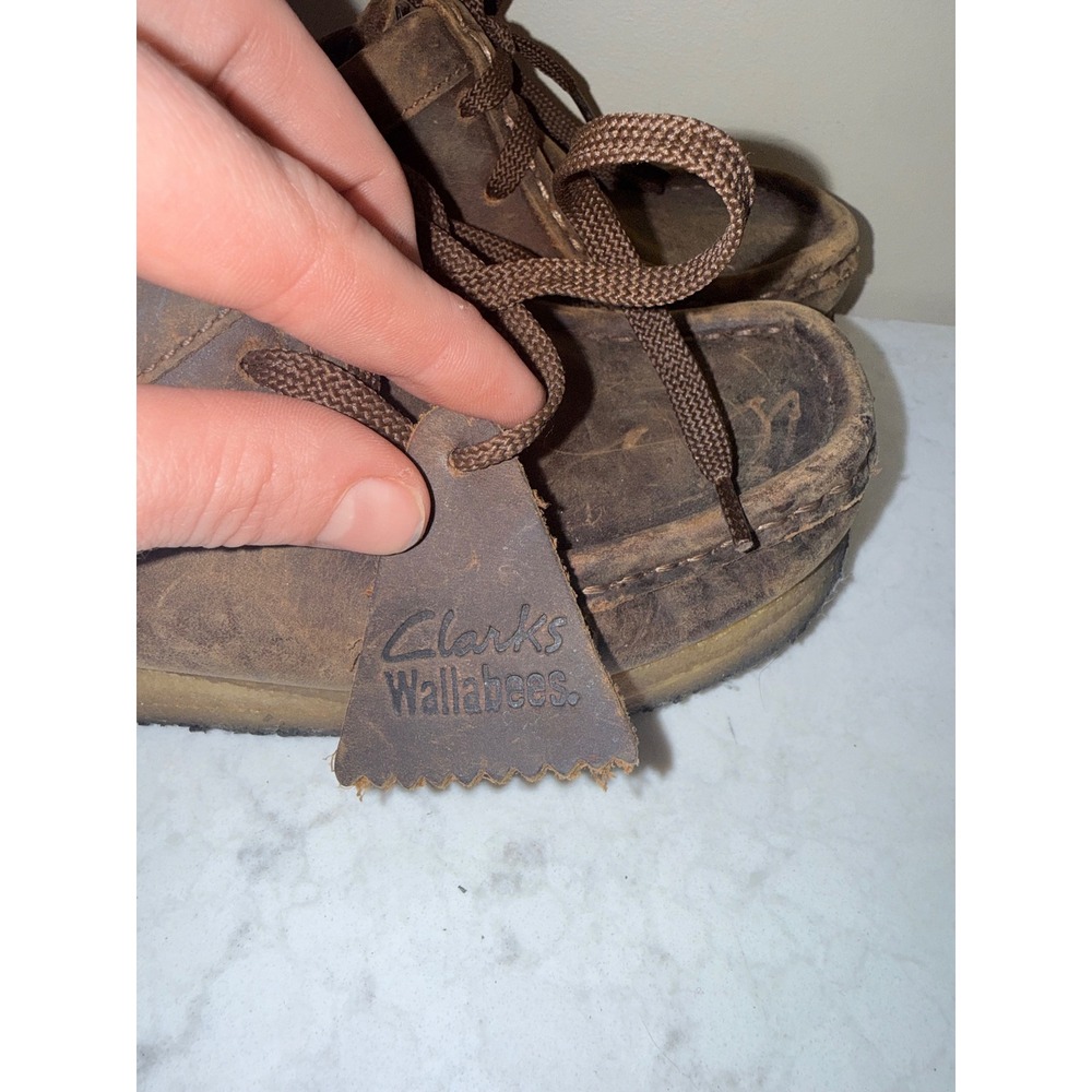 Clarks Originals Wallabee Beeswax Leather Moccasin Brown 26038257‎ Mens 6.5M - Picture 4 of 7